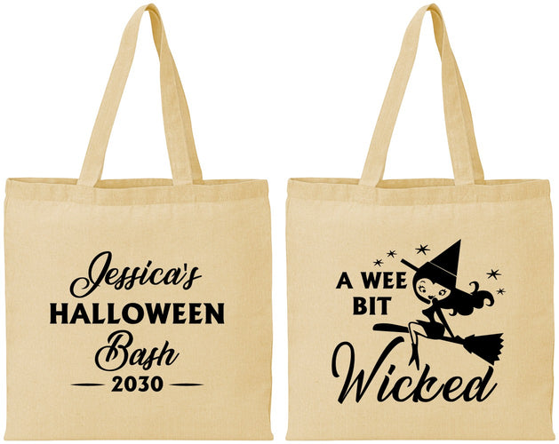 Personalized Halloween Cotton Tote Bags - Witch | 250091
