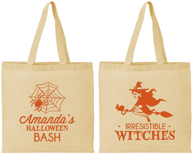 Personalized Halloween Cotton Tote Bags - Witches | 250092