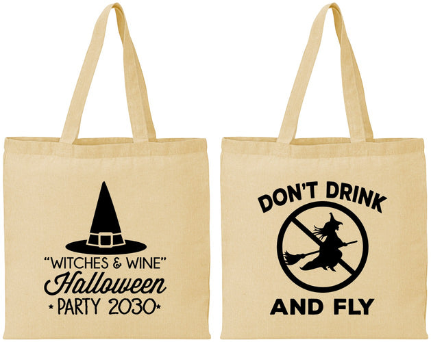Personalized Halloween Cotton Tote Bags - Witch | 250093