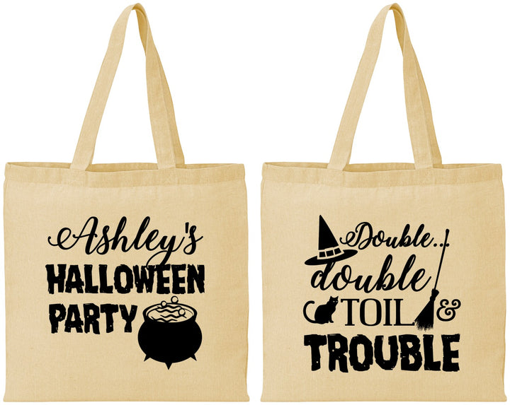 Personalized Halloween Cotton Tote Bags - Witch | 250095