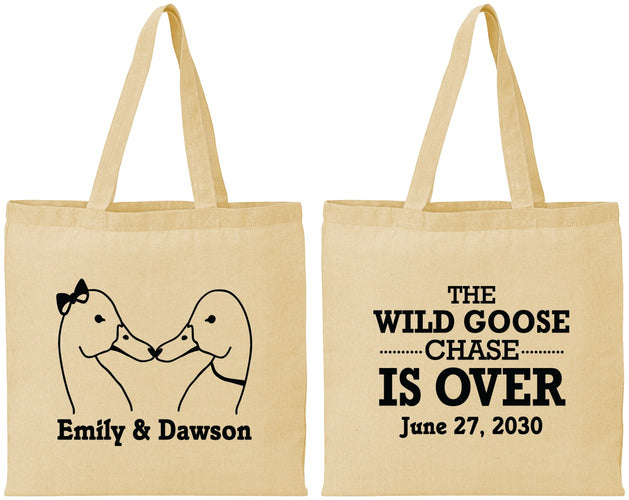 Personalized Wedding Cotton Tote Bags - Wild Goose | 251