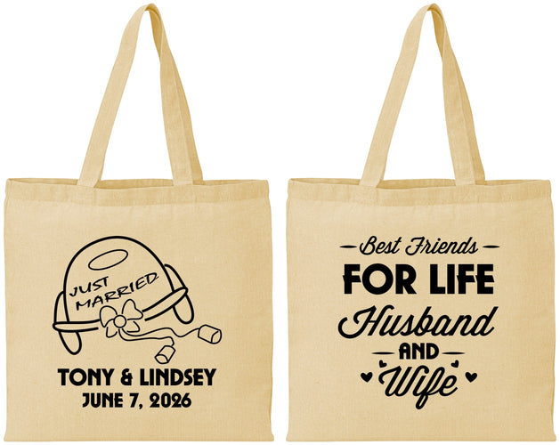 Personalized Wedding Cotton Tote Bags - Best Friends For Life | 256