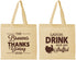 Personalized Thanksgiving Cotton Tote Bags - Laugh Drink Stuffed | 260007