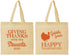 Personalized Thanksgiving Cotton Tote Bags - Gobble Gobble | 260040