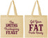 Personalized Thanksgiving Cotton Tote Bags - Fat Pants Ready | 260045