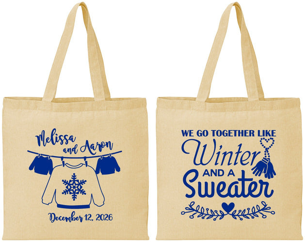 Personalized Wedding Cotton Tote Bags - Christmas Sweater | 265