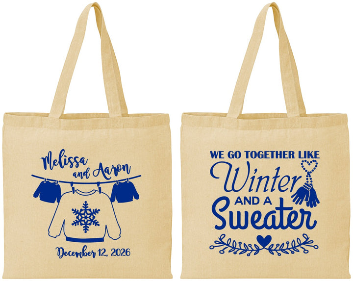 Personalized Wedding Cotton Tote Bags - Christmas Sweater | 265