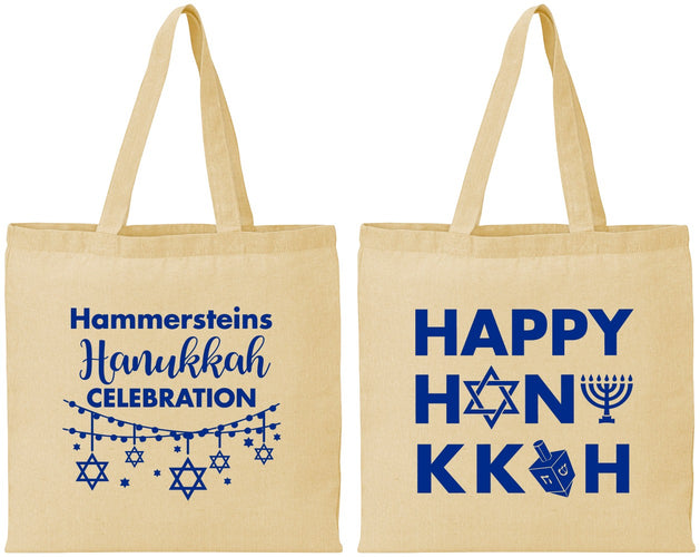 Personalized Hanukkah Cotton Tote Bags - Jewish | 270009