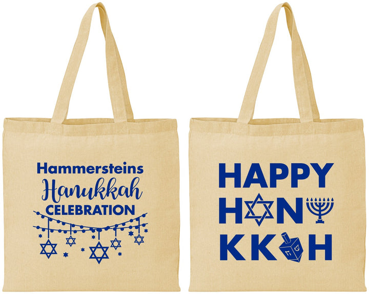 Personalized Hanukkah Cotton Tote Bags - Jewish | 270009