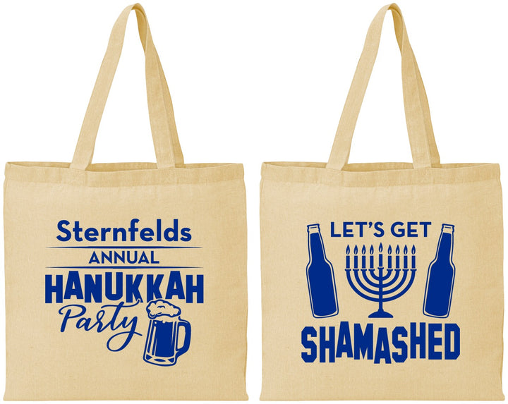 Personalized Hanukkah Cotton Tote Bags - Menorah | 270026