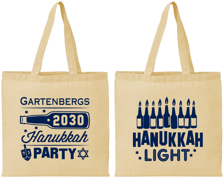 Personalized Hanukkah Cotton Tote Bags - Menorah | 270027