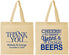 Personalized Wedding Cotton Tote Bags - Cheers Years Cold Beers | 271