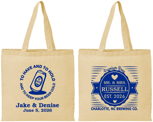 Personalized Wedding Cotton Tote Bags - To Have And To Hold | 279