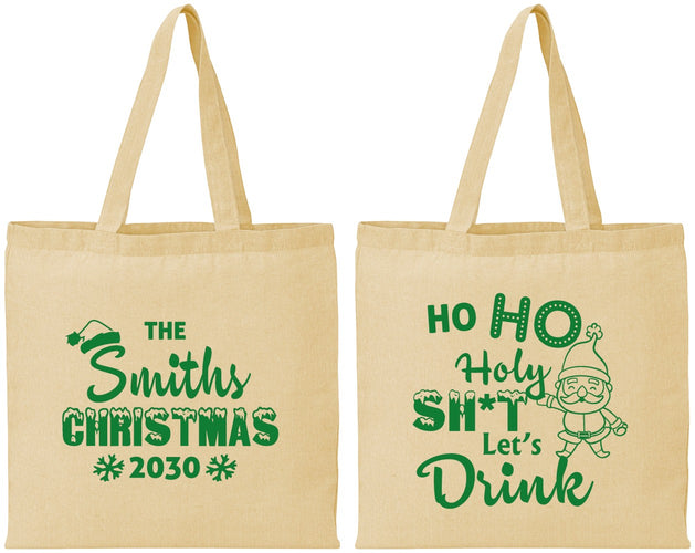 Personalized Christmas Cotton Tote Bags - Elf | 280009
