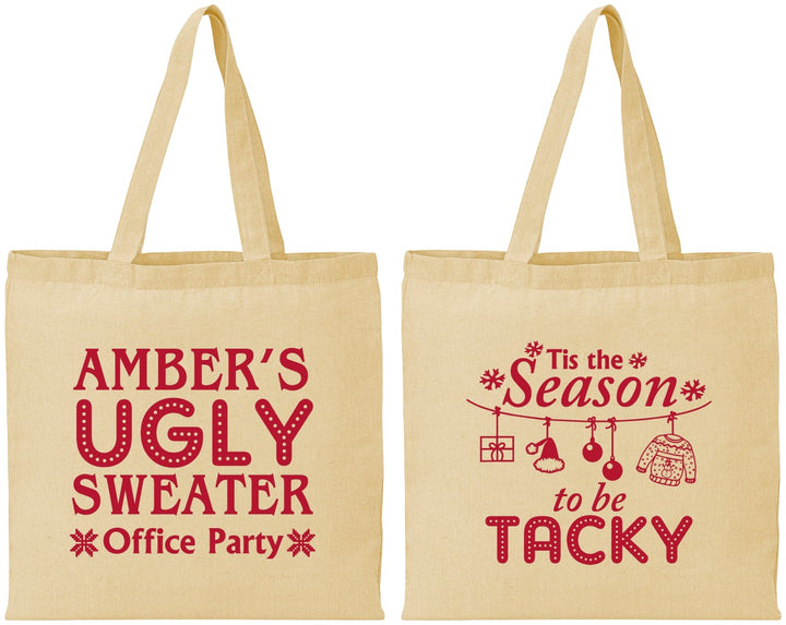 Personalized Christmas Cotton Tote Bags - Til The Season To Be Tacky | 280020