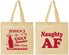 Personalized Christmas Cotton Tote Bags - Eat Drink Be Ugly | 280024