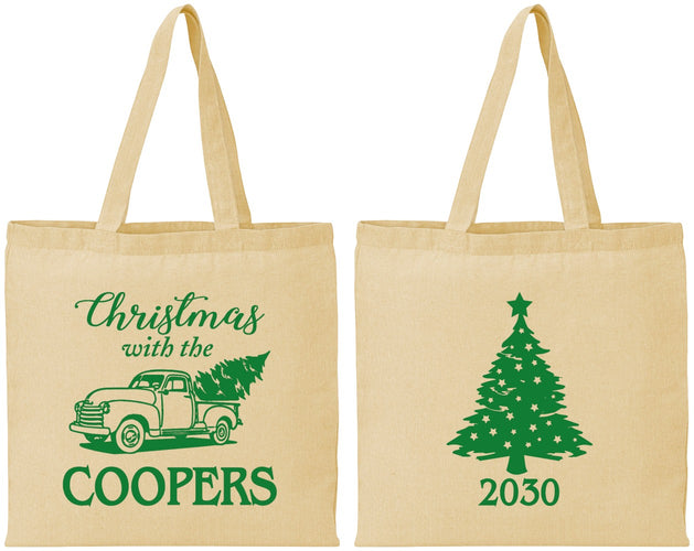 Personalized Christmas Cotton Tote Bags - Naughty Af | 280025