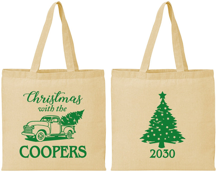 Personalized Christmas Cotton Tote Bags - Naughty Af | 280025