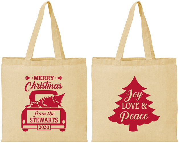 Personalized Christmas Cotton Tote Bags - Christmas Tree | 280026
