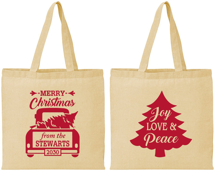 Personalized Christmas Cotton Tote Bags - Christmas Tree | 280026