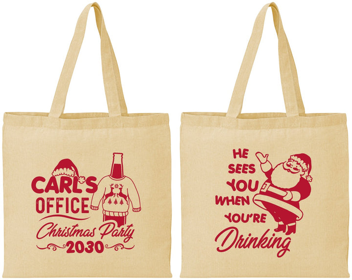 Personalized Christmas Cotton Tote Bags - Santa Claus | 280028
