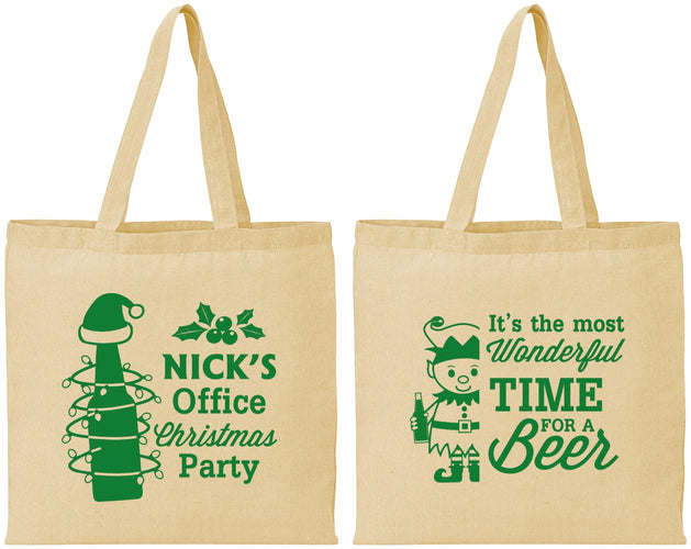 Personalized Christmas Cotton Tote Bags - Elf | 280029