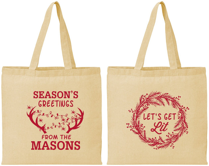 Personalized Christmas Cotton Tote Bags - Lets Get Lit | 280032