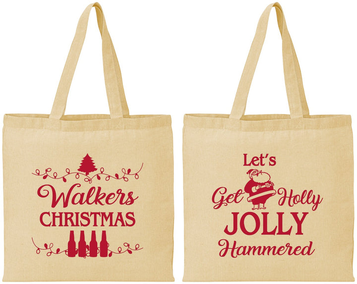 Personalized Christmas Cotton Tote Bags - Let Is Snow | 280050