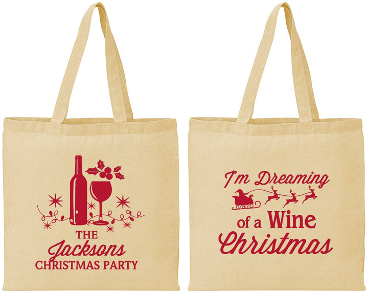 Personalized Christmas Cotton Tote Bags - Bah Hum Bug | 280056