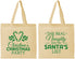 Personalized Christmas Cotton Tote Bags - Naughty List | 280059