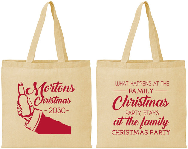 Personalized Christmas Cotton Tote Bags - Santa Claus | 280060