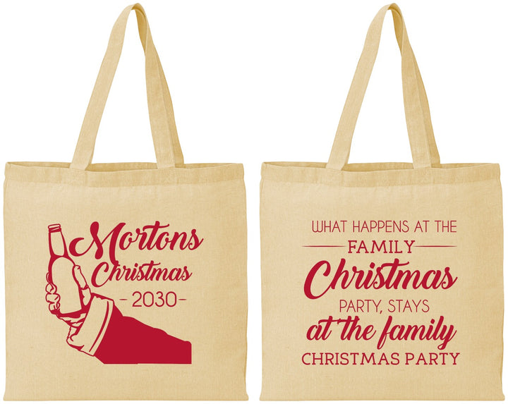Personalized Christmas Cotton Tote Bags - Santa Claus | 280060