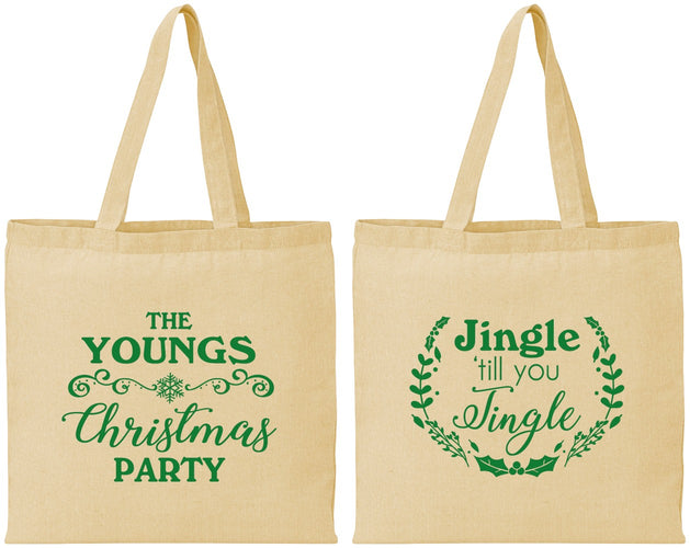 Personalized Christmas Cotton Tote Bags - Jingle Til You Jingle | 280063