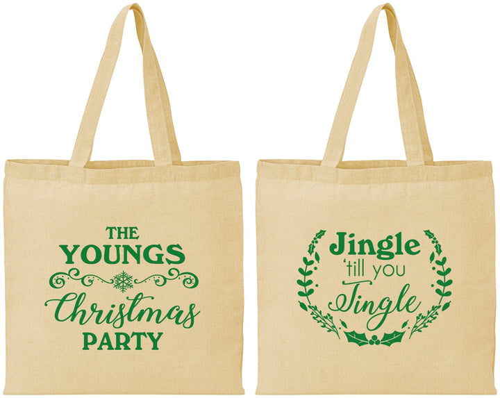 Personalized Christmas Cotton Tote Bags - Jingle Til You Jingle | 280063