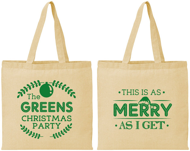 Personalized Christmas Cotton Tote Bags - Merry As I Get | 280065