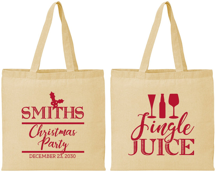 Personalized Christmas Cotton Tote Bags - Jingle Juice | 280066