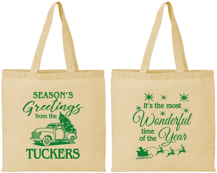 Personalized Christmas Cotton Tote Bags - Season Greetings | 280071