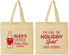 Personalized Christmas Cotton Tote Bags - Holiday Spirit | 280072