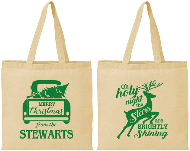 Personalized Christmas Cotton Tote Bags - Tree | 280073