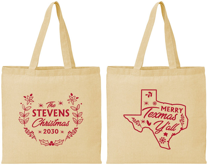 Personalized Christmas Cotton Tote Bags - Texmas Yall | 280074
