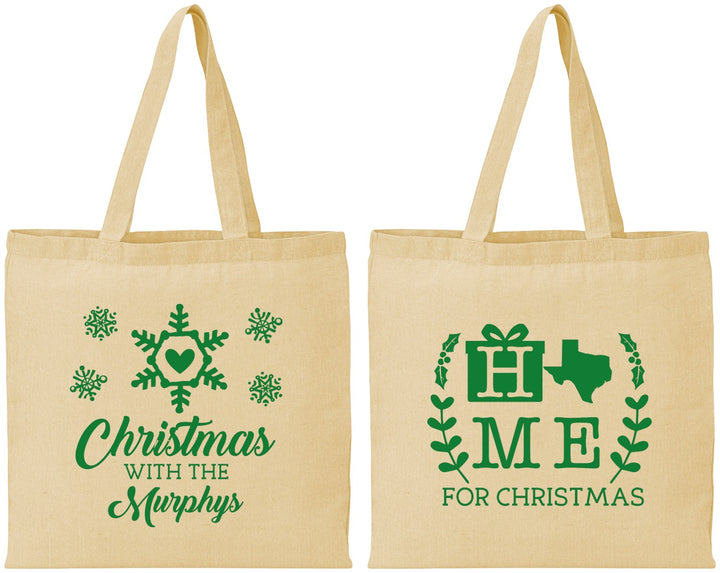 Personalized Christmas Cotton Tote Bags - Texas | 280075
