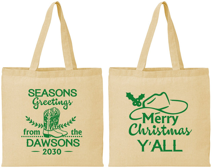 Personalized Christmas Cotton Tote Bags - Texas | 280077