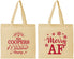 Personalized Christmas Cotton Tote Bags - Merry Af | 280078