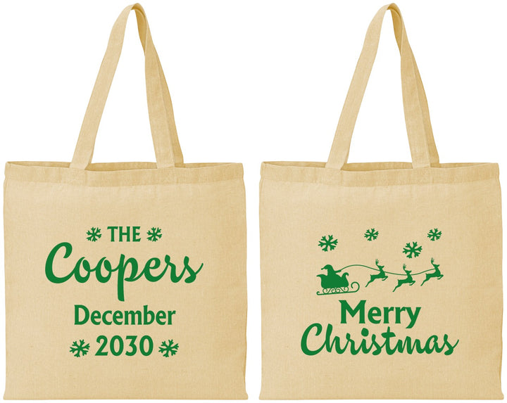 Personalized Christmas Cotton Tote Bags - Santa Claus | 280079