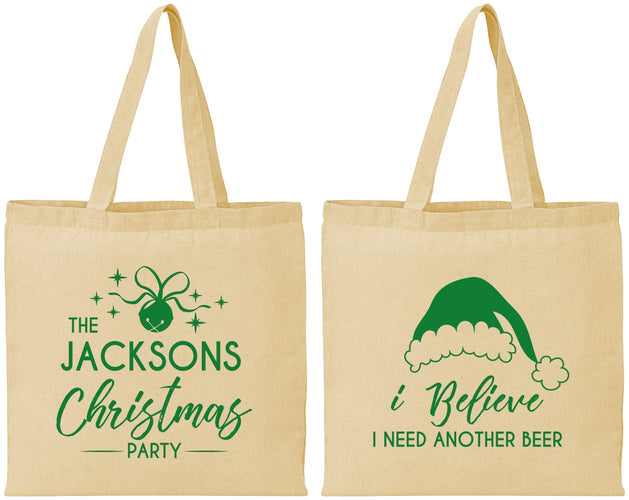 Personalized Christmas Cotton Tote Bags - Santa Claus | 280085