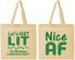 Personalized Christmas Cotton Tote Bags - Nice Af | 280093