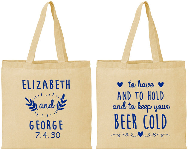 Personalized Wedding Cotton Tote Bags - To Have And To Hold | 281