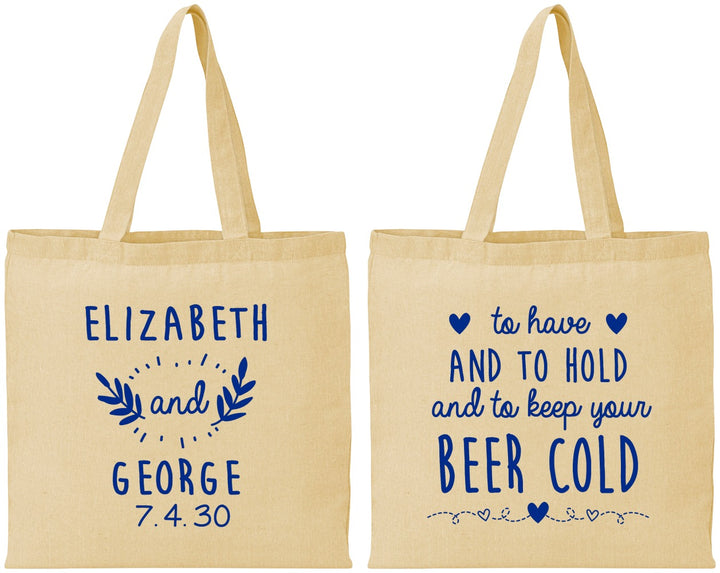 Personalized Wedding Cotton Tote Bags - To Have And To Hold | 281