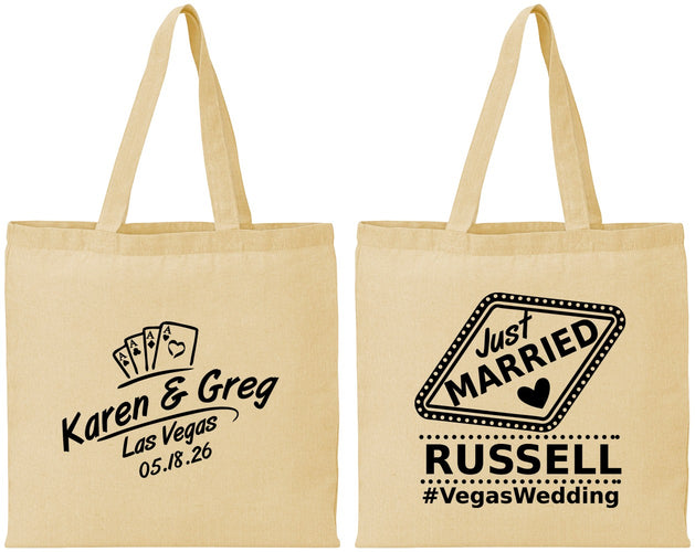 Personalized Wedding Cotton Tote Bags - Las Vegas | 285