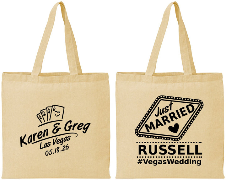 Personalized Wedding Cotton Tote Bags - Las Vegas | 285
